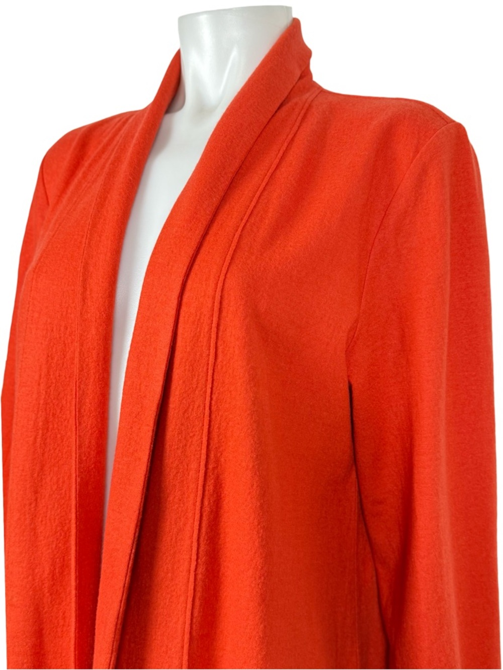 Eileen Fisher Open-Front Burnt Orange Boiled Wool Cardigan Size M - Picture 2 of 9